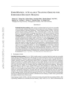EmboMatrix: A Scalable Training-Ground for Embodied Decision-Making