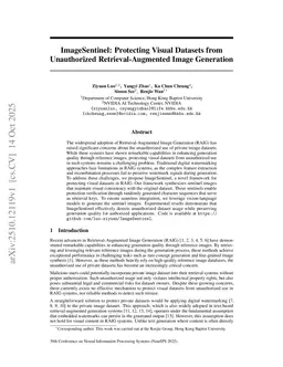 ImageSentinel: Protecting Visual Datasets from Unauthorized Retrieval-Augmented Image Generation