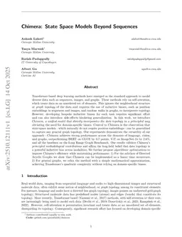 Chimera: State Space Models Beyond Sequences