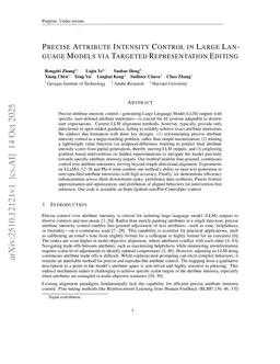 Precise Attribute Intensity Control in Large Language Models via Targeted Representation Editing