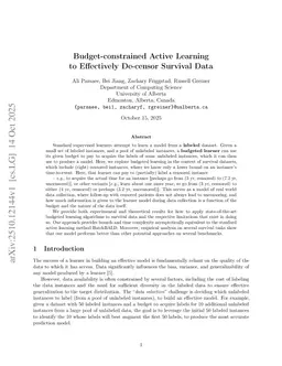 Budget-constrained Active Learning to Effectively De-censor Survival Data