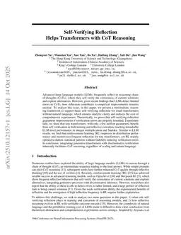 Self-Verifying Reflection Helps Transformers with CoT Reasoning