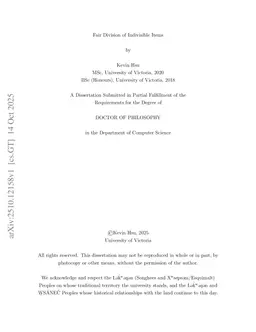 Fair Division of Indivisible Items