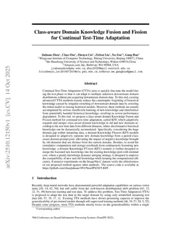 Class-aware Domain Knowledge Fusion and Fission for Continual Test-Time Adaptation