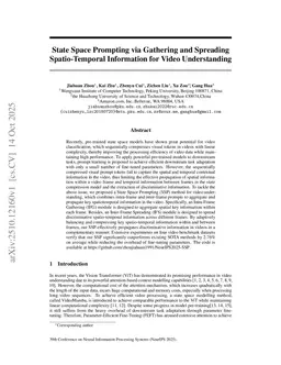 State Space Prompting via Gathering and Spreading Spatio-Temporal Information for Video Understanding