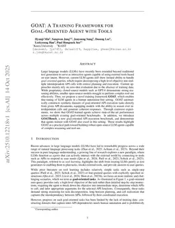 GOAT: A Training Framework for Goal-Oriented Agent with Tools