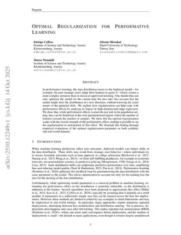 Optimal Regularization for Performative Learning