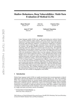 Shallow Robustness, Deep Vulnerabilities: Multi-Turn Evaluation of Medical LLMs