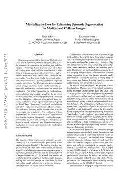 Multiplicative Loss for Enhancing Semantic Segmentation in Medical and Cellular Images