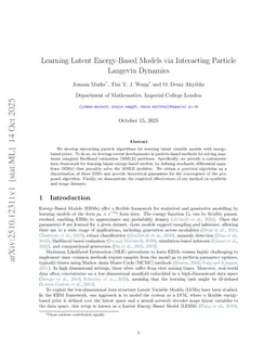Learning Latent Energy-Based Models via Interacting Particle Langevin Dynamics