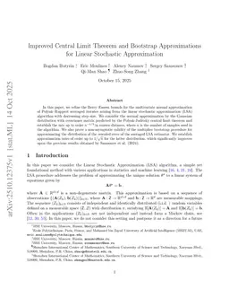 Improved Central Limit Theorem and Bootstrap Approximations for Linear Stochastic Approximation