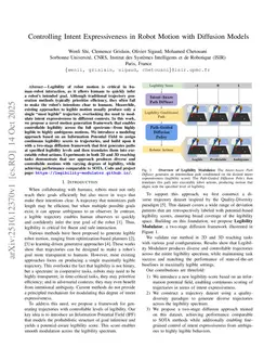 Controlling Intent Expressiveness in Robot Motion with Diffusion Models