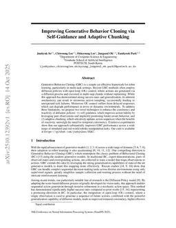 Improving Generative Behavior Cloning via Self-Guidance and Adaptive Chunking