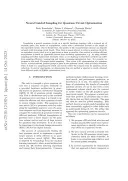 Neural Guided Sampling for Quantum Circuit Optimization