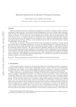 Bayesian Optimization for Dynamic Pricing and Learning