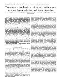 Two-stream network-driven vision-based tactile sensor for object feature extraction and fusion perception