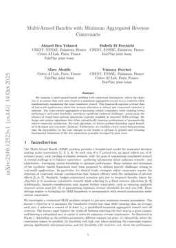 Multi-Armed Bandits with Minimum Aggregated Revenue Constraints