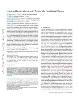 Learning Human Motion with Temporally Conditional Mamba