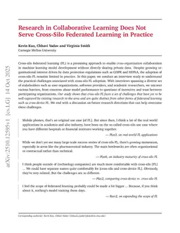 Research in Collaborative Learning Does Not Serve Cross-Silo Federated Learning in Practice