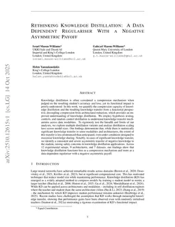 Rethinking Knowledge Distillation: A Data Dependent Regulariser With a Negative Asymmetric Payoff