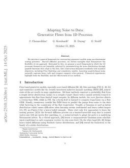 Adapting Noise to Data: Generative Flows from 1D Processes