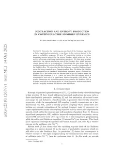 Contraction and entropy production in continuous-time Sinkhorn dynamics