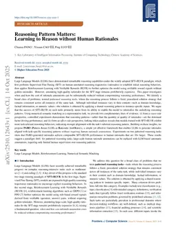Reasoning Pattern Matters: Learning to Reason without Human Rationales