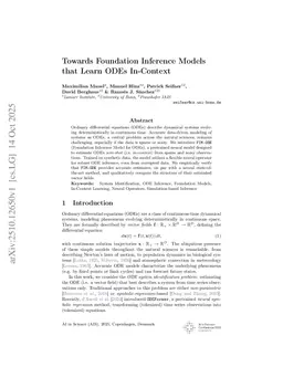 Towards Foundation Inference Models that Learn ODEs In-Context