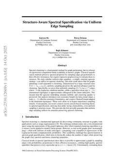 Structure-Aware Spectral Sparsification via Uniform Edge Sampling