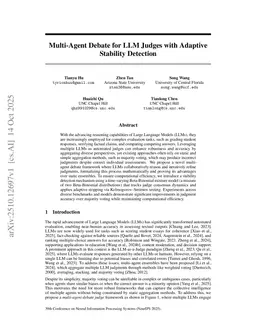 Multi-Agent Debate for LLM Judges with Adaptive Stability Detection