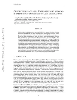 Generation Space Size: Understanding and Calibrating Open-Endedness of LLM Generations