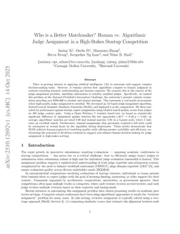 Who is a Better Matchmaker? Human vs. Algorithmic Judge Assignment in a High-Stakes Startup Competition