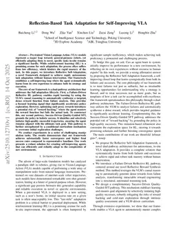 Reflection-Based Task Adaptation for Self-Improving VLA