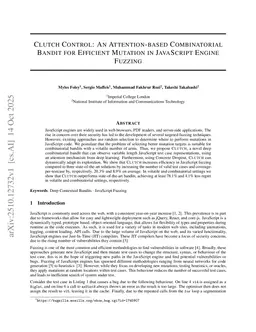 Clutch Control: An Attention-based Combinatorial Bandit for Efficient Mutation in JavaScript Engine Fuzzing