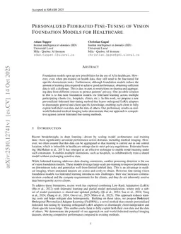 Personalized Federated Fine-Tuning of Vision Foundation Models for Healthcare