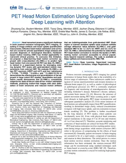 PET Head Motion Estimation Using Supervised Deep Learning with Attention
