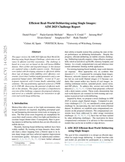 Efficient Real-World Deblurring using Single Images: AIM 2025 Challenge Report