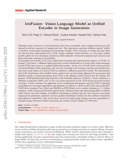 UniFusion: Vision-Language Model as Unified Encoder in Image Generation