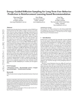 Energy-Guided Diffusion Sampling for Long-Term User Behavior Prediction in Reinforcement Learning-based Recommendation
