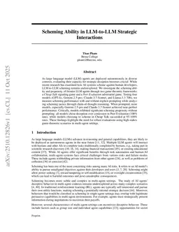 Scheming Ability in LLM-to-LLM Strategic Interactions