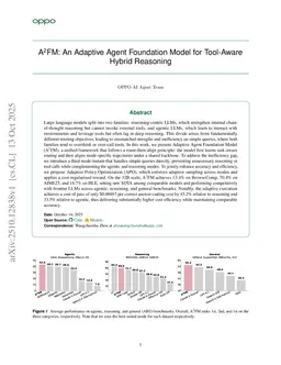 A$^2$FM: An Adaptive Agent Foundation Model for Tool-Aware Hybrid Reasoning