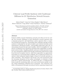 Coherent Load Profile Synthesis with Conditional Diffusion for LV Distribution Network Scenario Generation