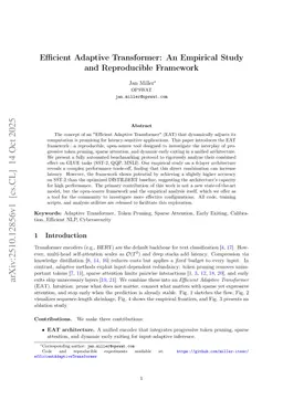 Efficient Adaptive Transformer: An Empirical Study and Reproducible Framework