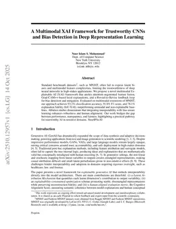 A Multimodal XAI Framework for Trustworthy CNNs and Bias Detection in Deep Representation Learning