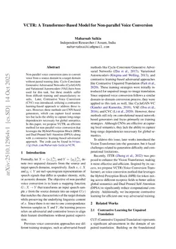 VCTR: A Transformer-Based Model for Non-parallel Voice Conversion