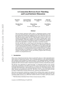 A Connection Between Score Matching and Local Intrinsic Dimension
