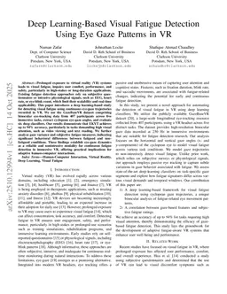 Deep Learning-Based Visual Fatigue Detection Using Eye Gaze Patterns in VR