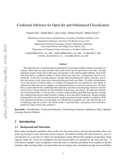 Conformal Inference for Open-Set and Imbalanced Classification