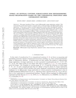 VPREG: An Optimal Control Formulation for Diffeomorphic Image Registration Based on the Variational Principle Grid Generation Method
