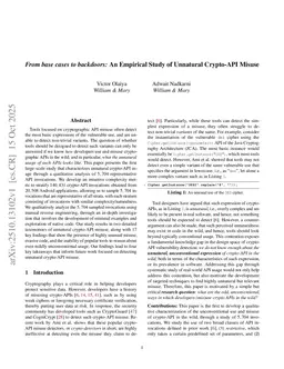 From base cases to backdoors: An Empirical Study of Unnatural Crypto-API Misuse